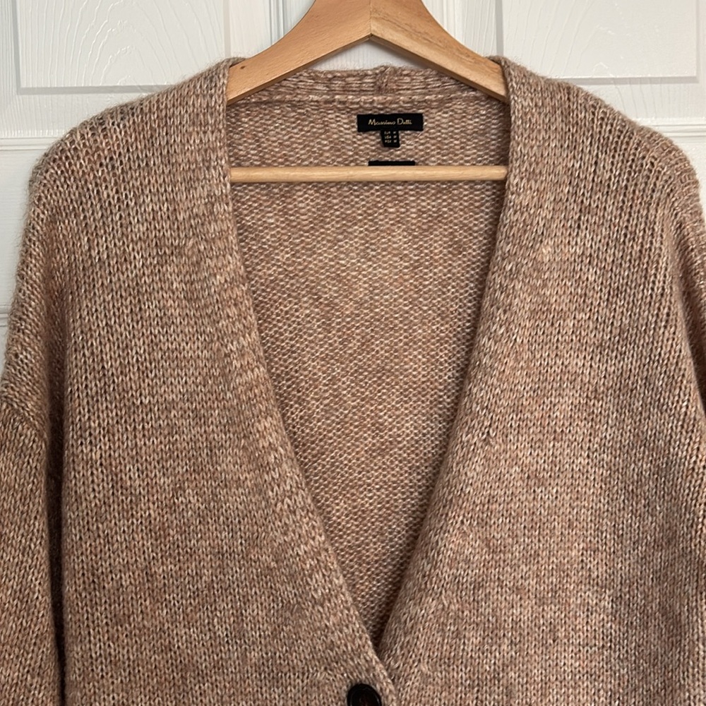 Massimo Dutti chunky wool blend knit cardigan - Picture 3 of 12